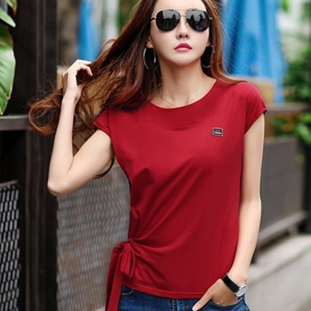 Tricou de damă cu mâneci scurte B243 roșu L