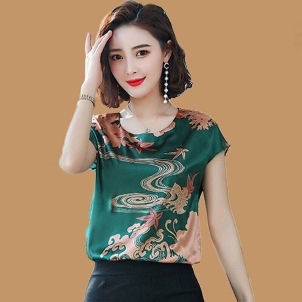 Tricou de damă cu model A1263 verde XXL