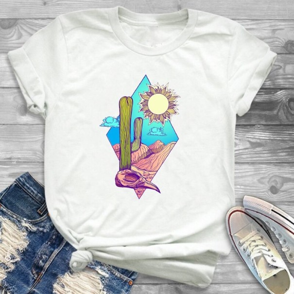 Tricou de damă cu motiv cactus L 4