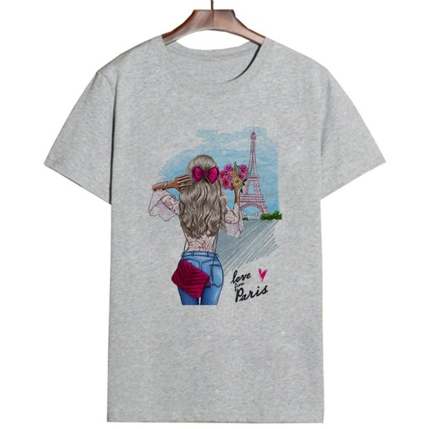 Tricou de damă cu motiv parizian M 10
