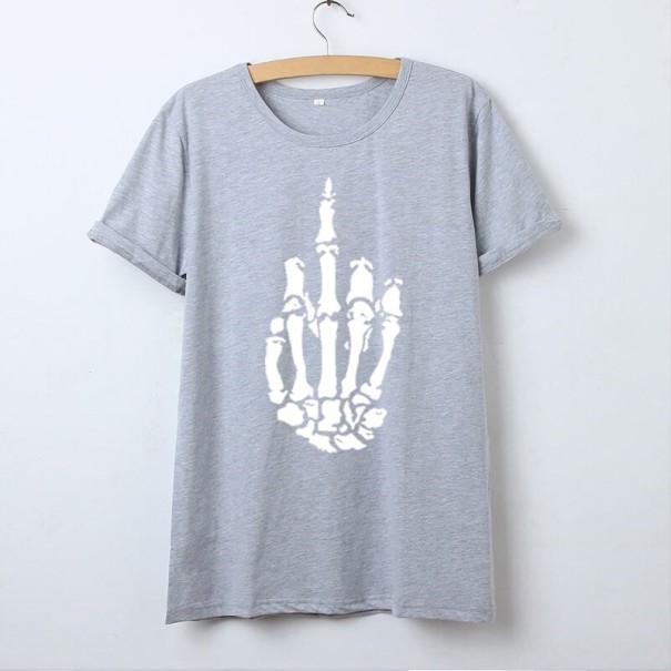 Tricou de damă cu motiv schelet M 5