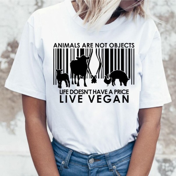Tricou de damă cu motiv vegan S 23