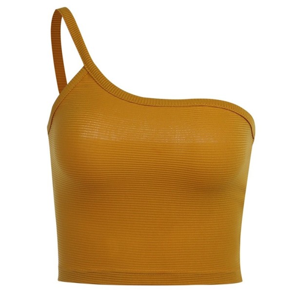 Tricou de damă cu o singură curea galben închis M