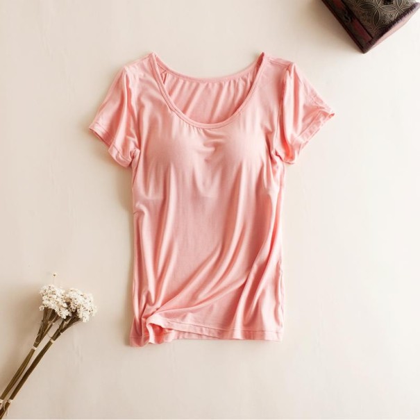 Tricou de damă cu piept întărit roz L
