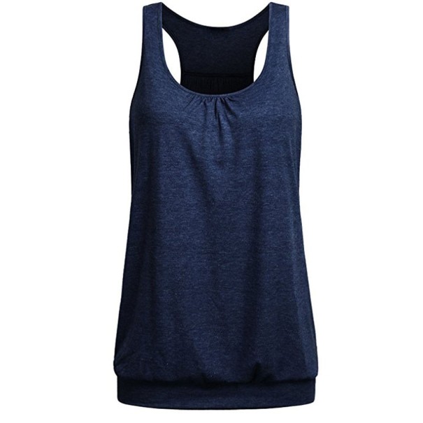 Tricou de damă cu spate decupat B254 albastru inchis XXL