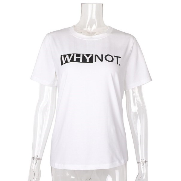 Tricou de damă DE CE NU alb S