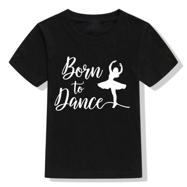 Tricou de fată cu balerină negru 12-24 luni A