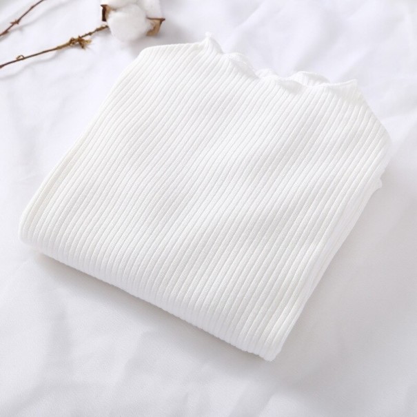 Tricou de fată cu mâneci lungi alb 2