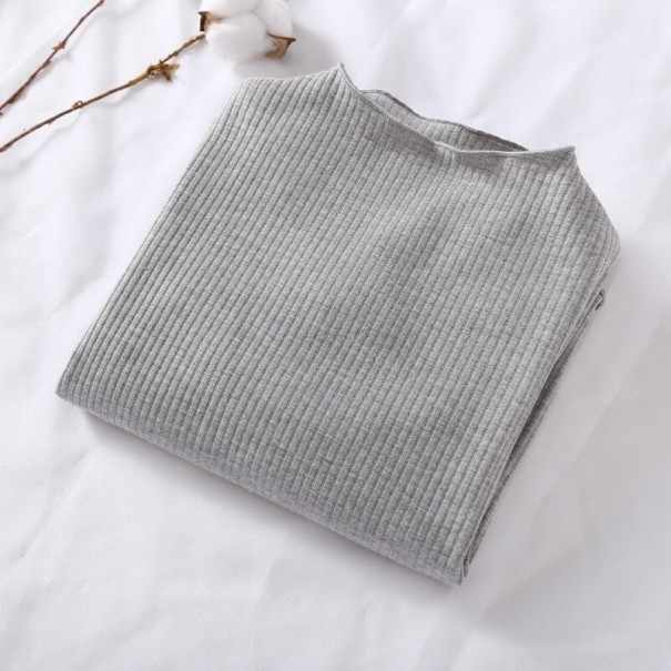 Tricou de fată cu mâneci lungi gri deschis 2