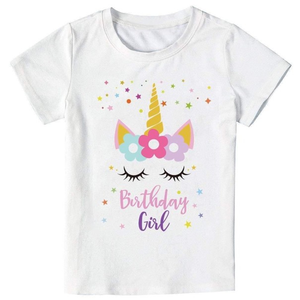 Tricou de fată cu unicorn B1544 alb 4 G