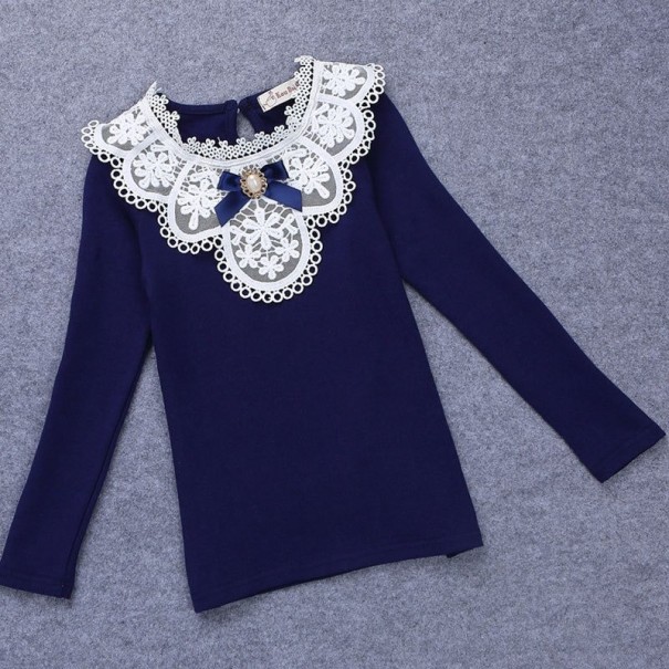 Tricou de fată L1744 albastru inchis 8