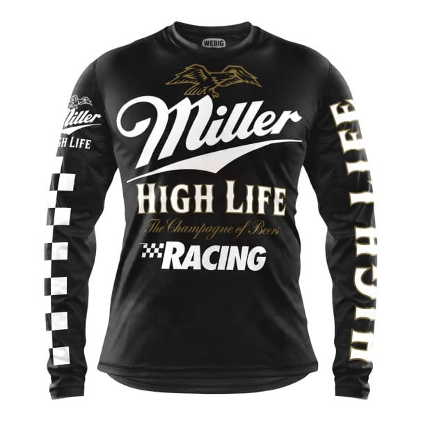 Tricou de motociclism pentru motocross cu mânecă lungă și imprimeu cu vultur pe piept și model în carouri pe mânecă pentru off-road negru XXS
