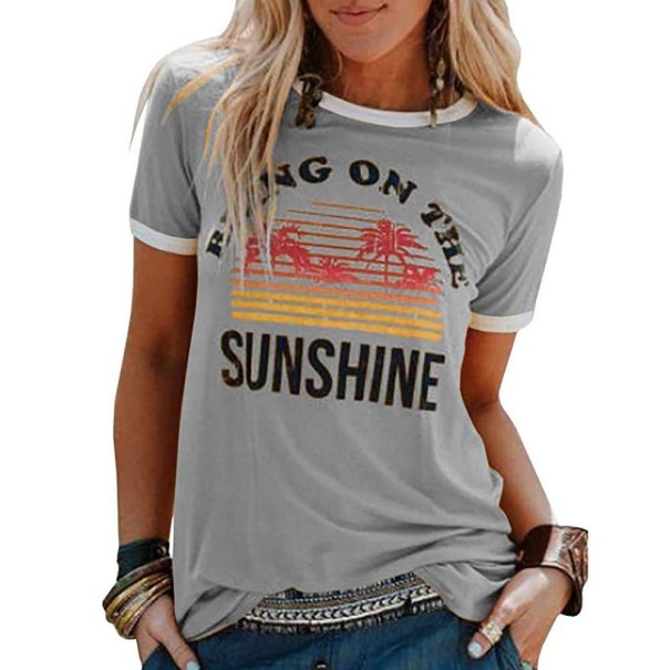 Tricou de vară pentru femei B318 gri XL