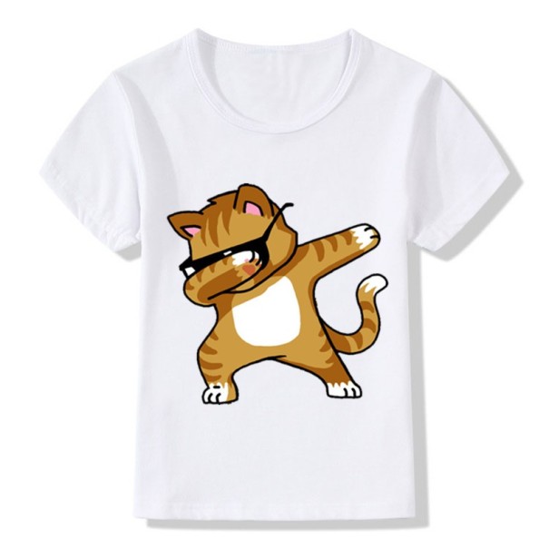 Tricou fete dabbing J622 3 pisica rosie
