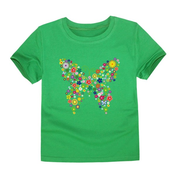Tricou fetita cu Fluture J3290 verde inchis 6