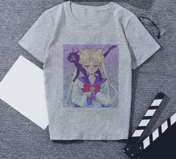 Tricou gri de dama cu imprimeu S 2