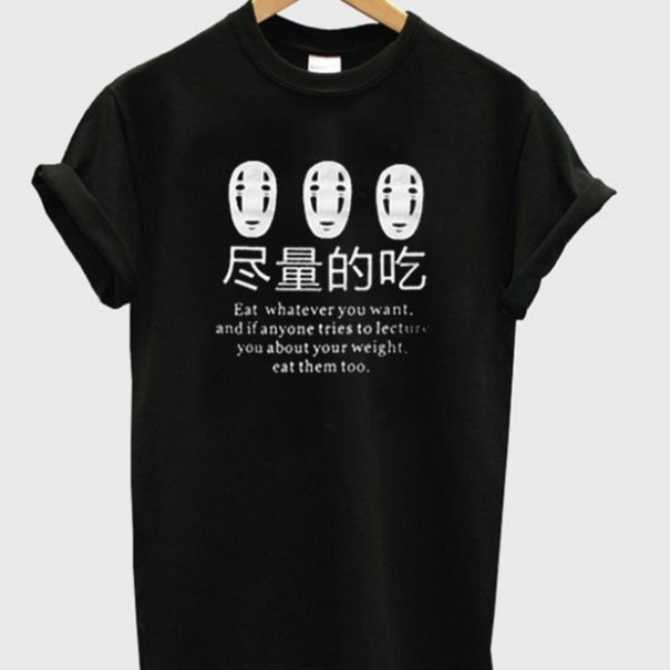 Tricou negru de dama cu imprimeu B239 XXL