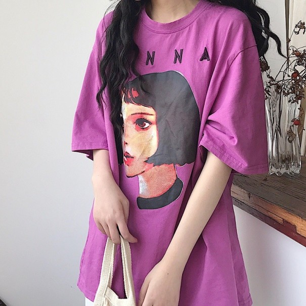 Tricou oversize de dama cu imprimeu L 10