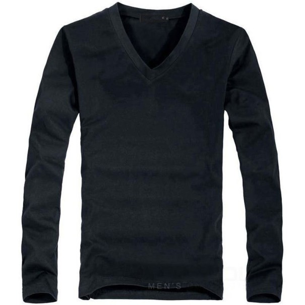Tricou pentru bărbați cu mâneci lungi T2041 negru XXS 2