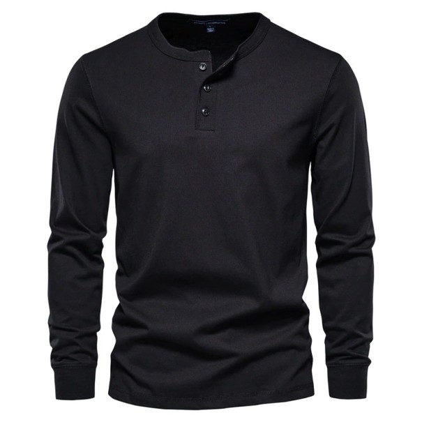 Tricou pentru bărbați cu mâneci lungi T2140 negru XL