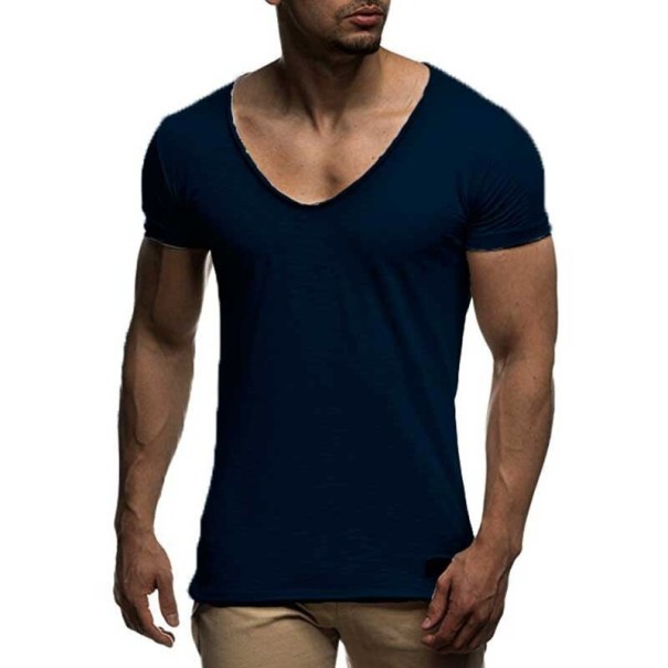 Tricou pentru bărbați T2089 albastru inchis L