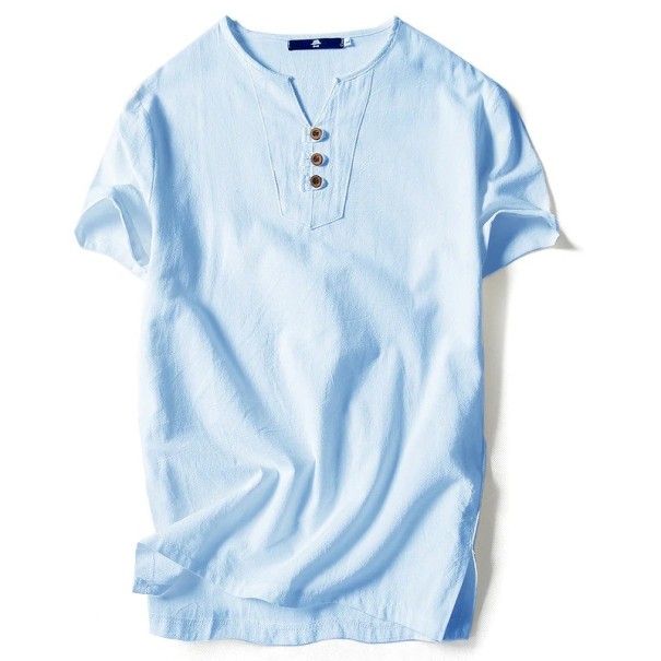 Tricou pentru bărbați T2091 albastru deschis M