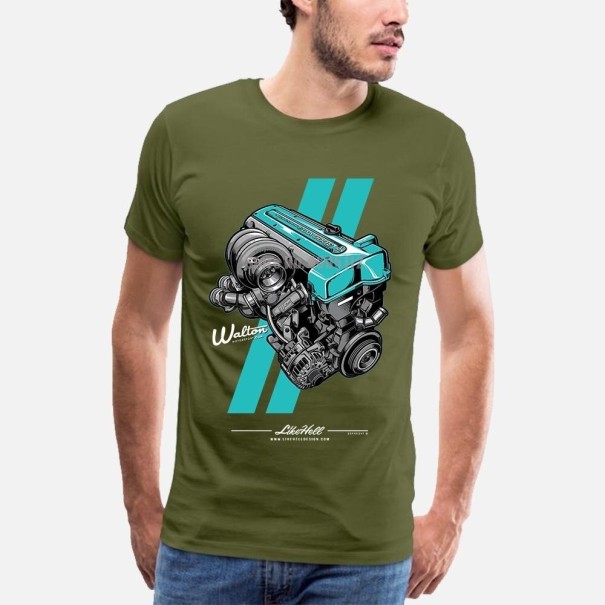 Tricou pentru bărbați T2313 verde armată S