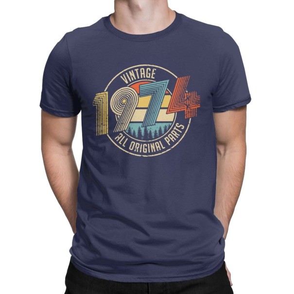 Tricou pentru bărbați T2324 albastru inchis 4XL