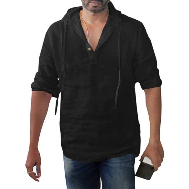 Tricou polo cu glugă pentru bărbați F600 negru L