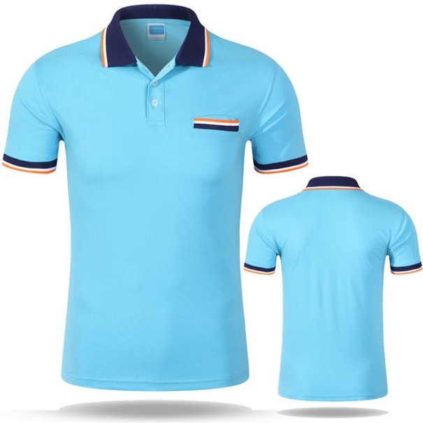 Tricou polo pentru bărbați J3517 albastru deschis XL