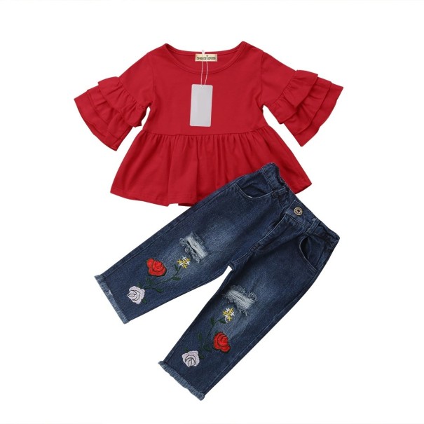 Tricou și blugi pentru fete L1442 4