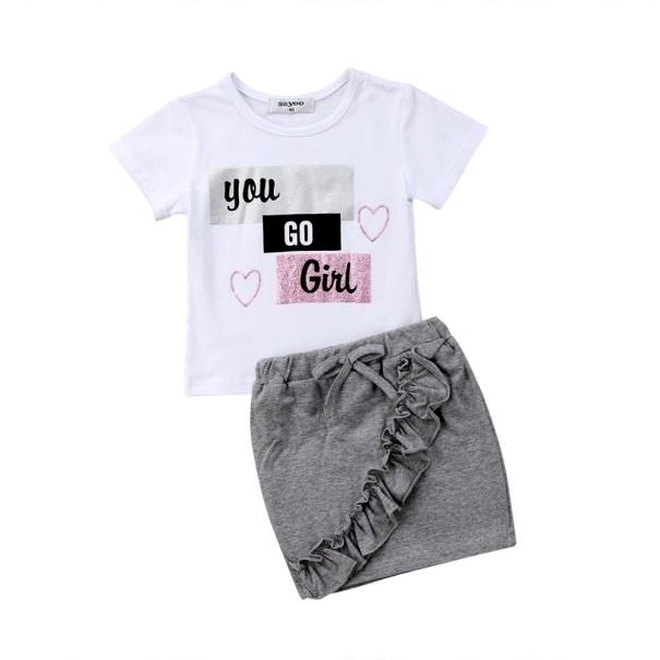 Tricou și fustă pentru fete L1306 4