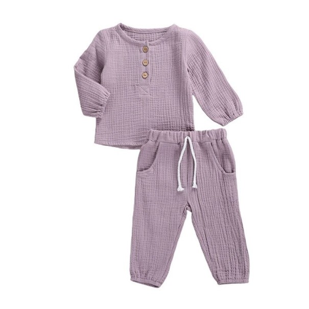 Tricou și pantaloni cu mâneci lungi pentru copii lavandă 3