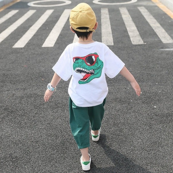 Tricou și pantaloni pentru băieți L1597 alb 6 B
