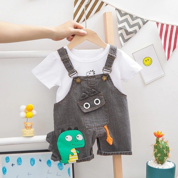 Tricou și pantaloni pentru băieți L1652 negru 12-18 luni