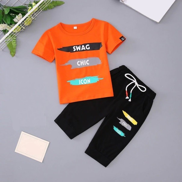 Tricou și pantaloni pentru băieți L1667 portocale 5