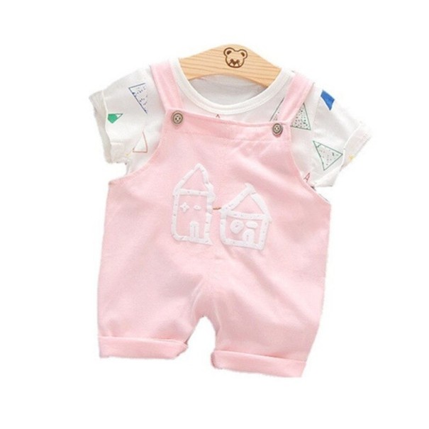 Tricou și pantaloni pentru copii L1288 roz 12-24 luni