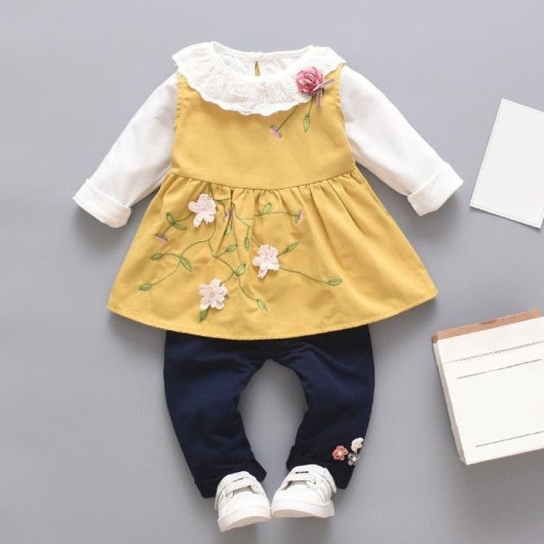 Tricou și pantaloni pentru fete L1159 galben 4