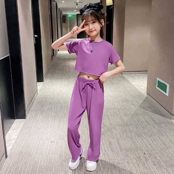 Tricou și pantaloni pentru fete L1447 violet 10
