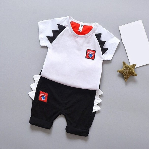 Tricou și pantaloni scurți pentru băieți L1103 alb 9-12 luni