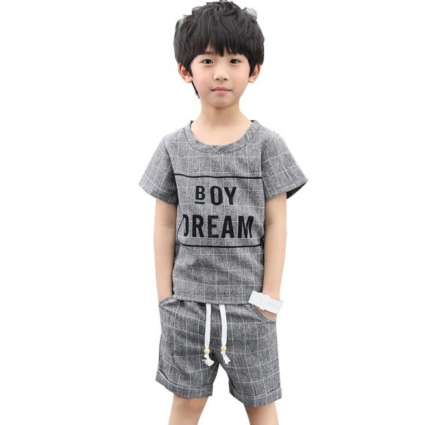 Tricou și pantaloni scurți pentru băieți L1607 gri 4
