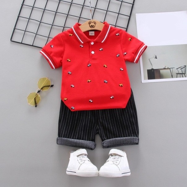 Tricou și pantaloni scurți pentru băieți L1706 roșu 3