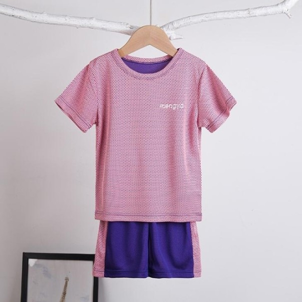 Tricou și pantaloni scurți pentru copii B1476 violet 4