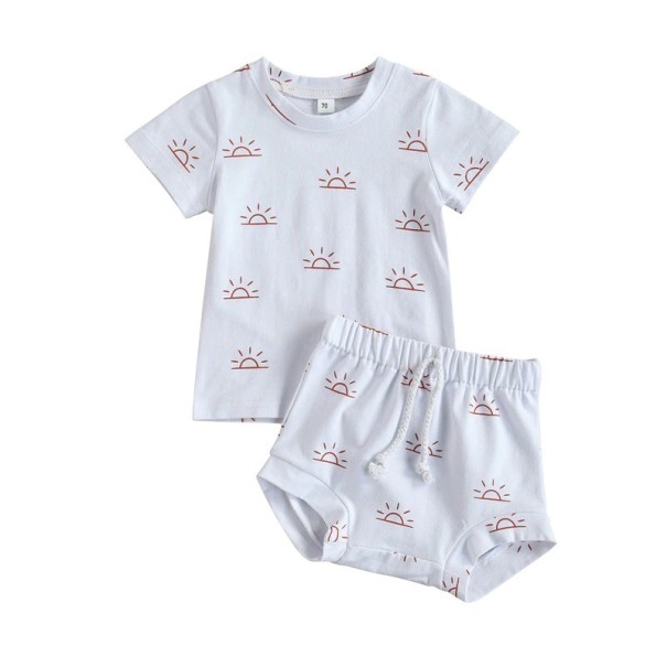 Tricou și pantaloni scurți pentru copii L1121 alb 12-18 luni