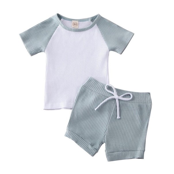Tricou și pantaloni scurți pentru copii L1185 turcoaz 6-12 luni