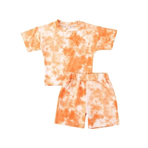 Tricou și pantaloni scurți pentru copii L1221 portocale 4