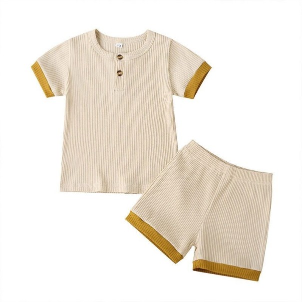 Tricou și pantaloni scurți pentru copii L1311 bej 3