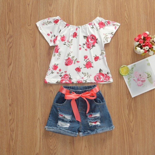 Tricou și pantaloni scurți pentru fete L1280 4 A