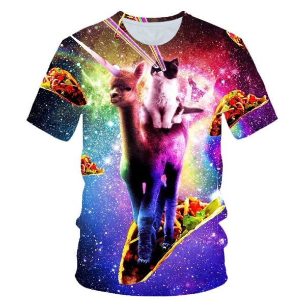Tricou spațial pentru femei cu pisică S 11