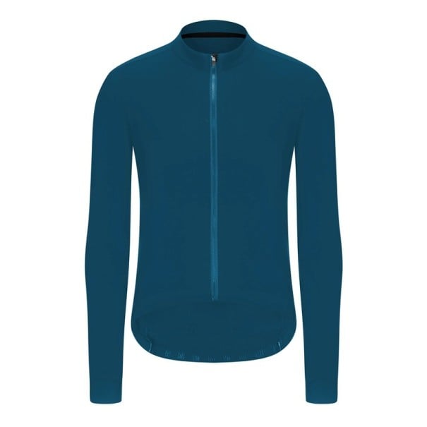 Tricou sportiv de ciclism cu mânecă lungă cu fermoar pentru perioade mai reci, cu 3 buzunare pe spate și 1 buzunar lateral pentru ciclism și sport unisex turcoaz L